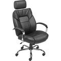 Global Equipment Interion® Big & Tall Chair With High Back & Fixed Arms, Bonded Leather, Black JKB0110